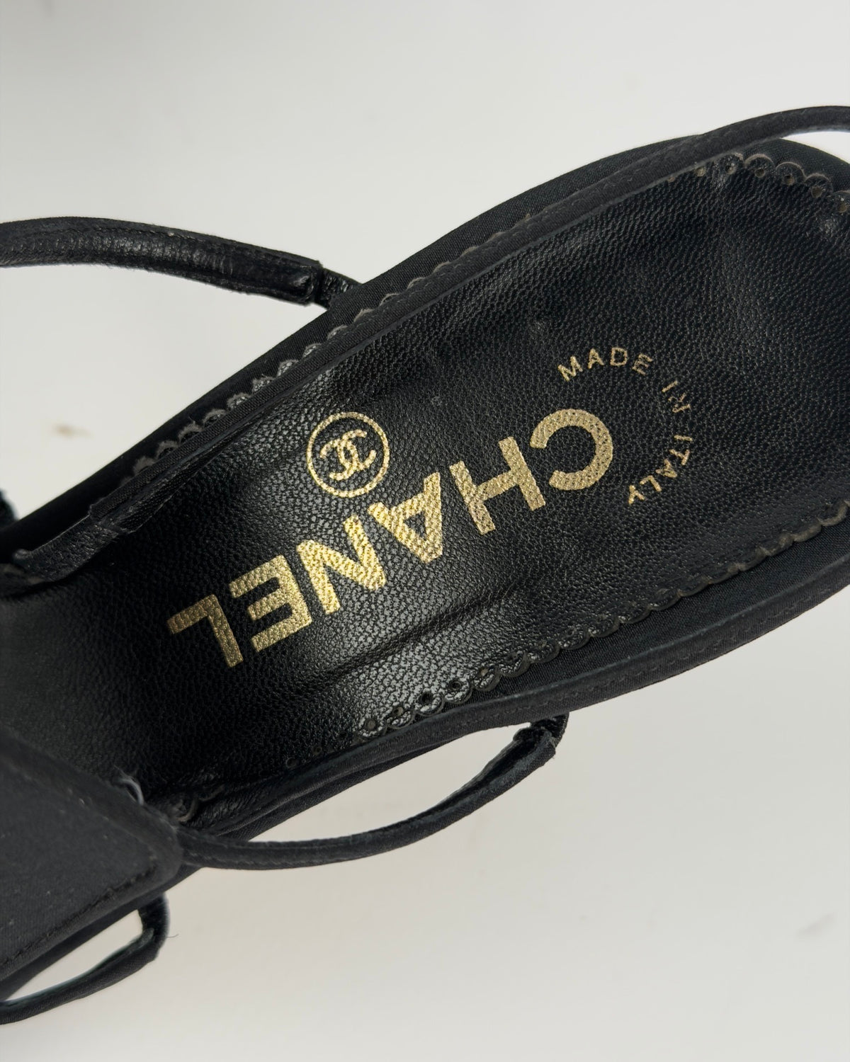 Chanel Cruise 2001 Crystal Logo Slingback Heels — 39/40
