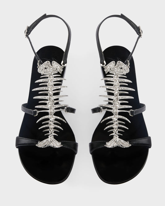 Giuseppe Zanotti Fishbone Flat Sandals — 40