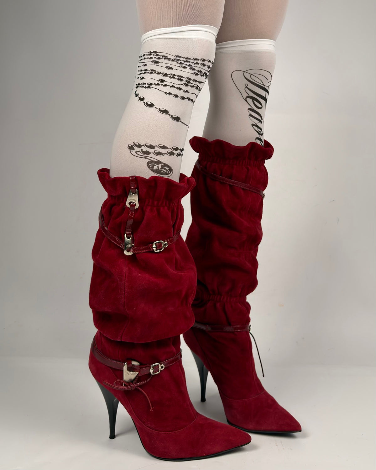 Vintage Italian Suede Slouch Boots — 39