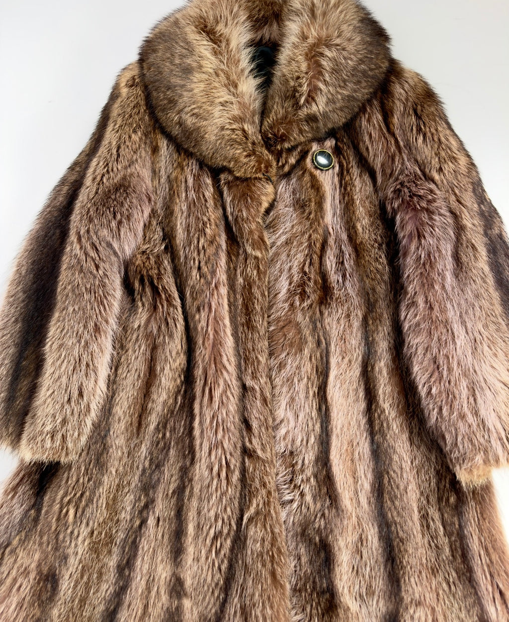 Vintage Brown Fur Coat — M/XL