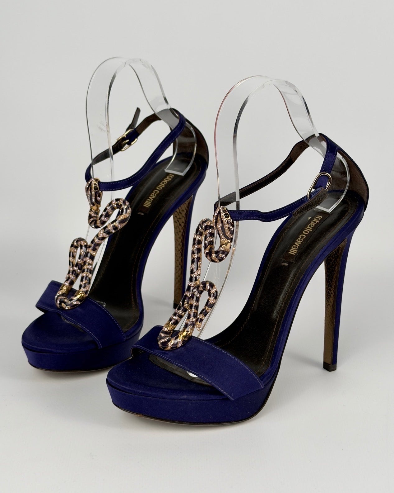 Roberto Cavalli Snake Heels — 38