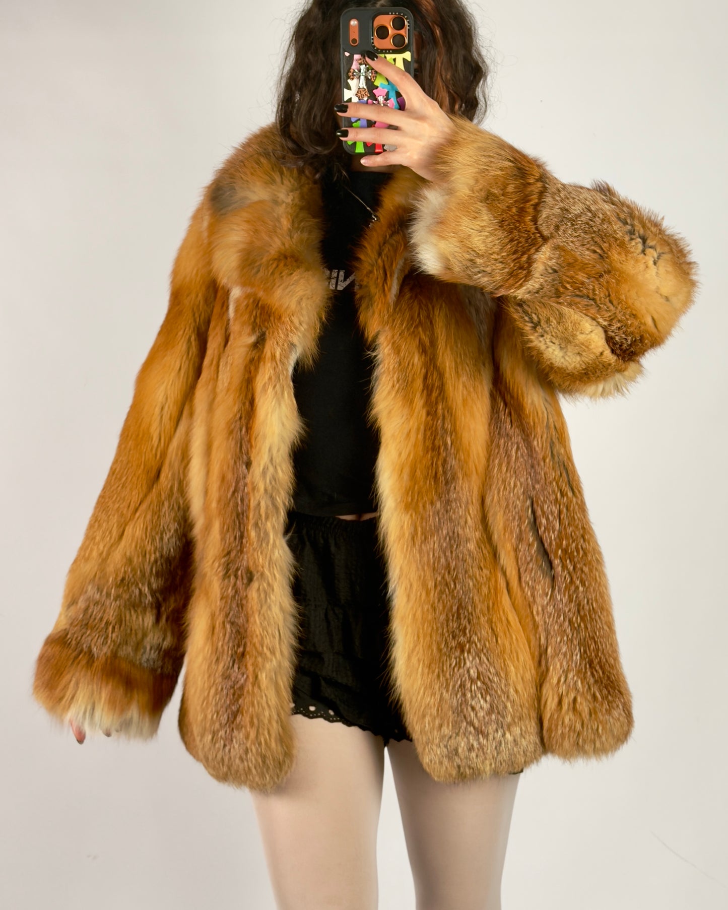 Vintage Fox Fur Jacket — S/M