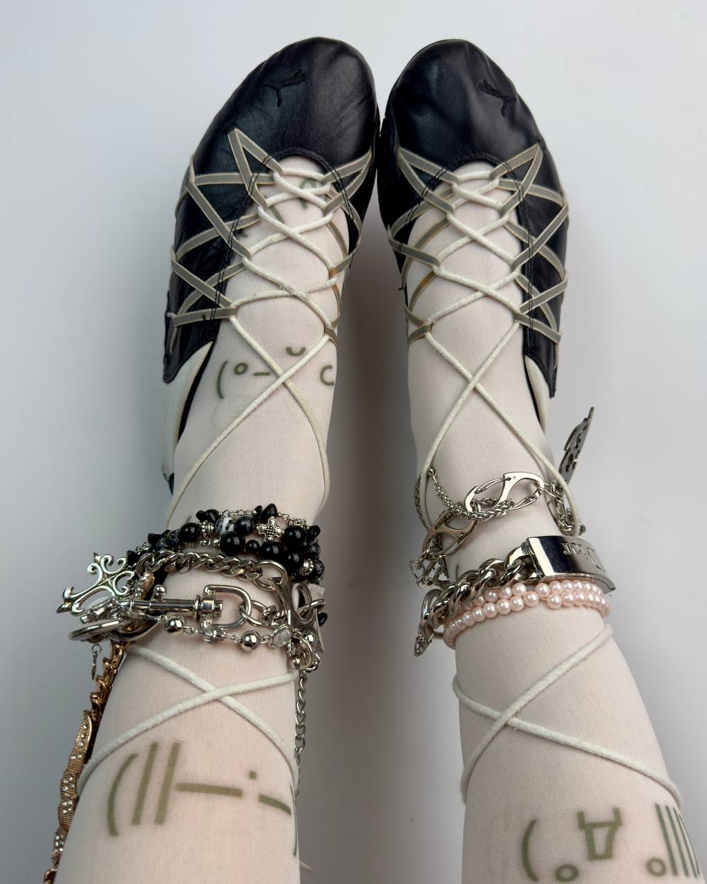 Puma Vintage Lace Up Ballet Flats — 38/38.5