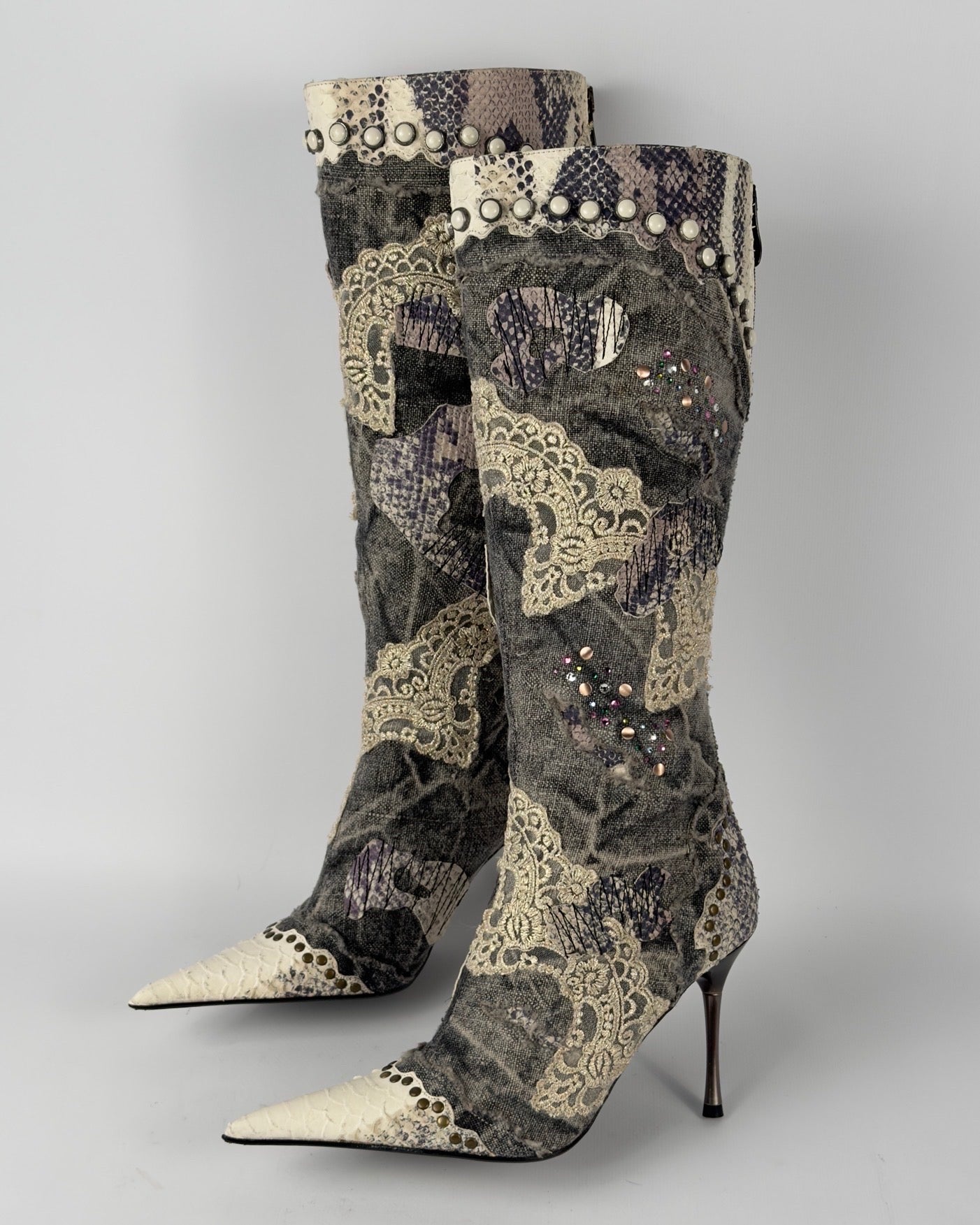 El Dante’s Vintage Denim Boots — 38/39