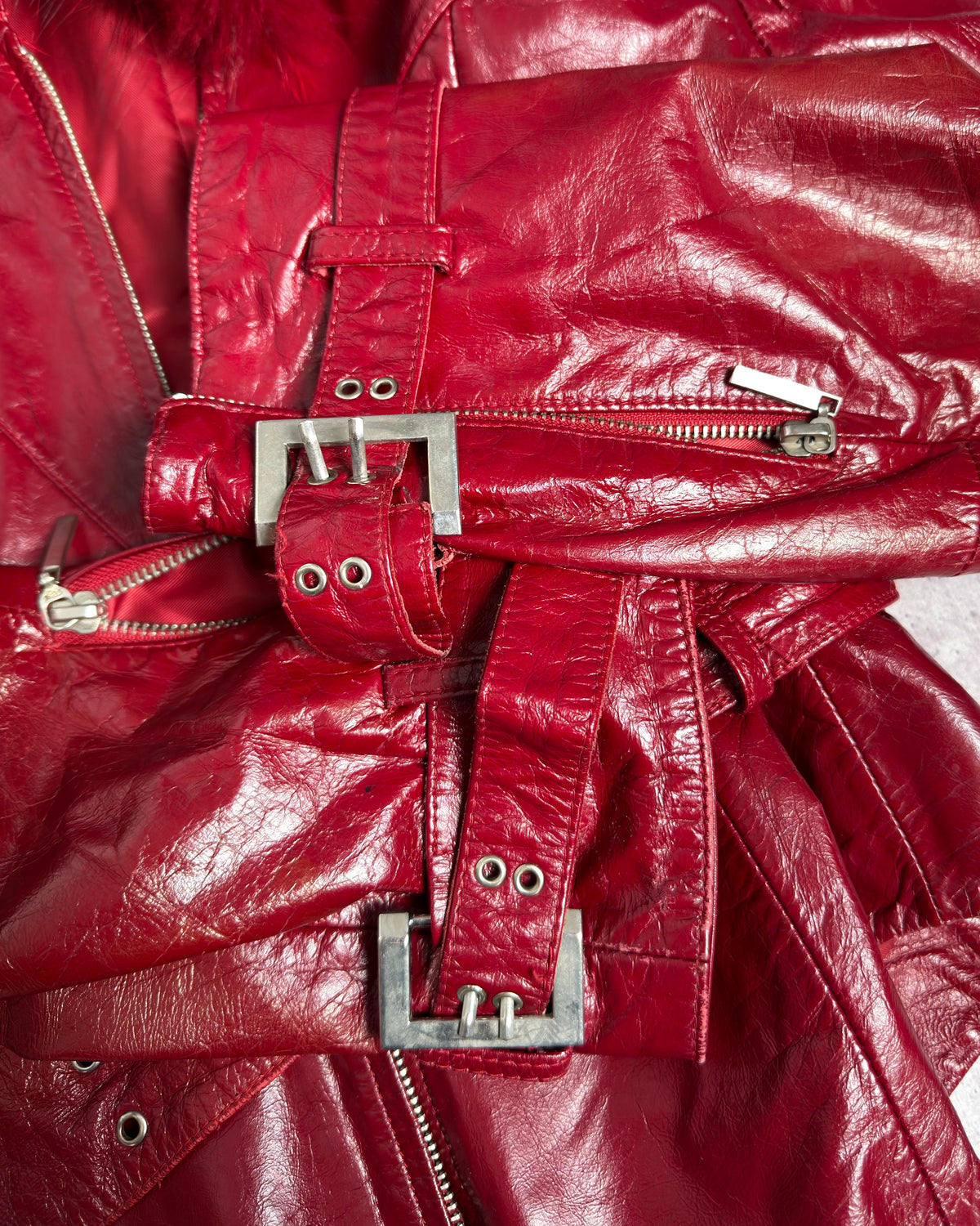 Vintage Fur Leather Jacket — M