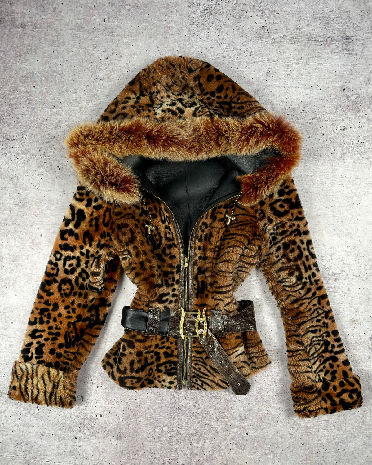 Vintage “Tiget Print” Fur Jacket — S/M