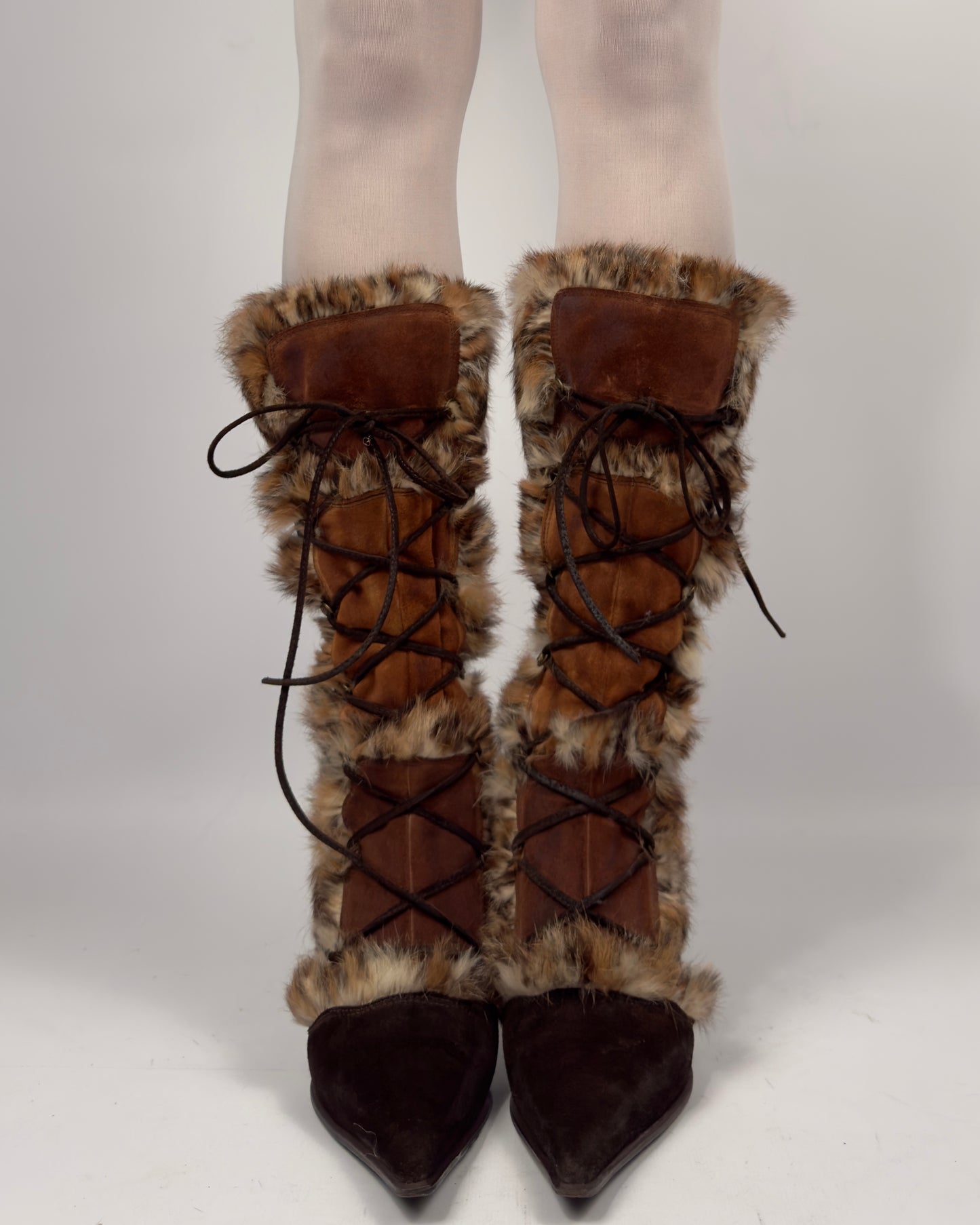 El Dante’s Couture Vintage Fur Boots — 38