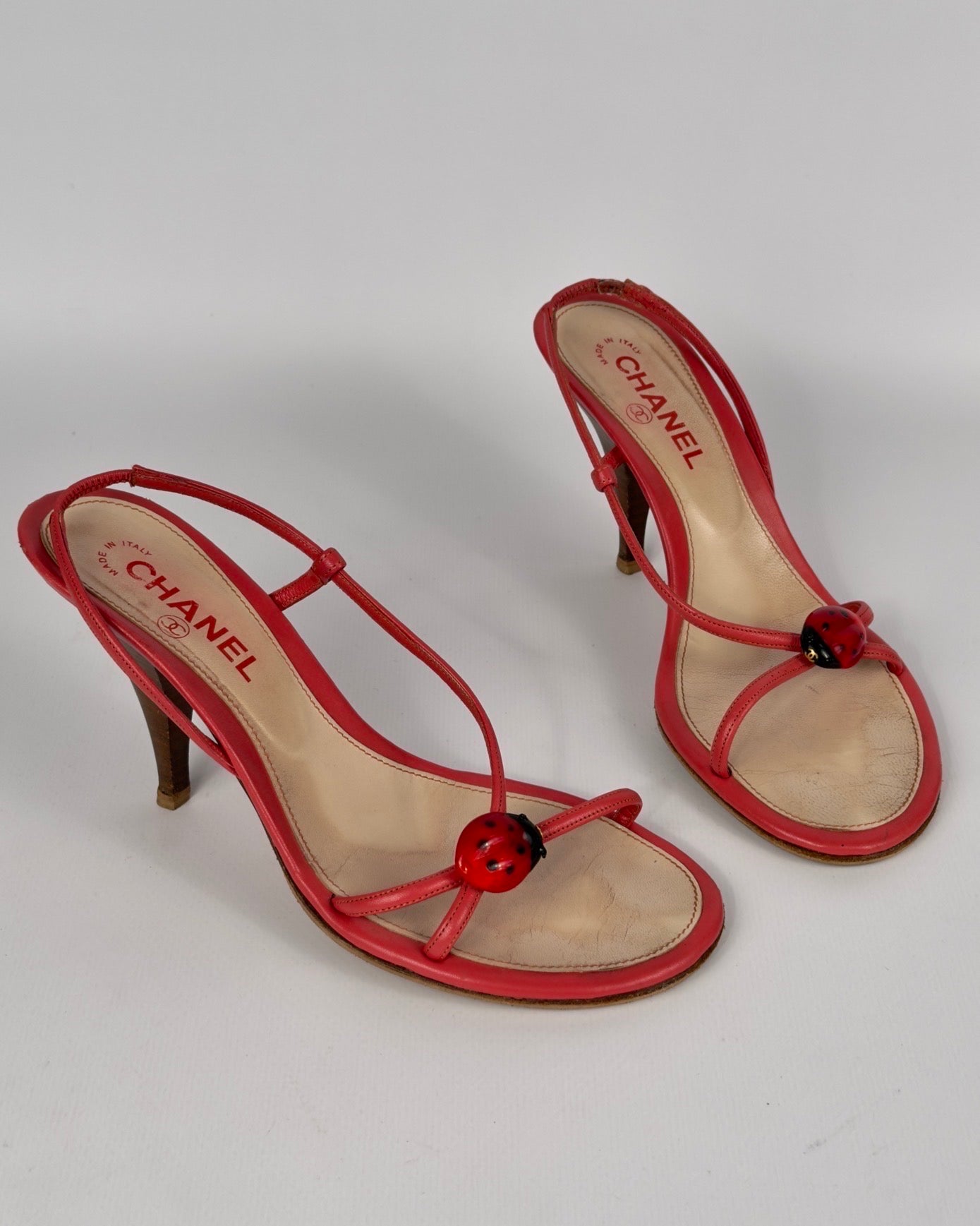 Chanel S/S 2004 by Karl Lagerfeld Vintage Ladybug Heels — 39