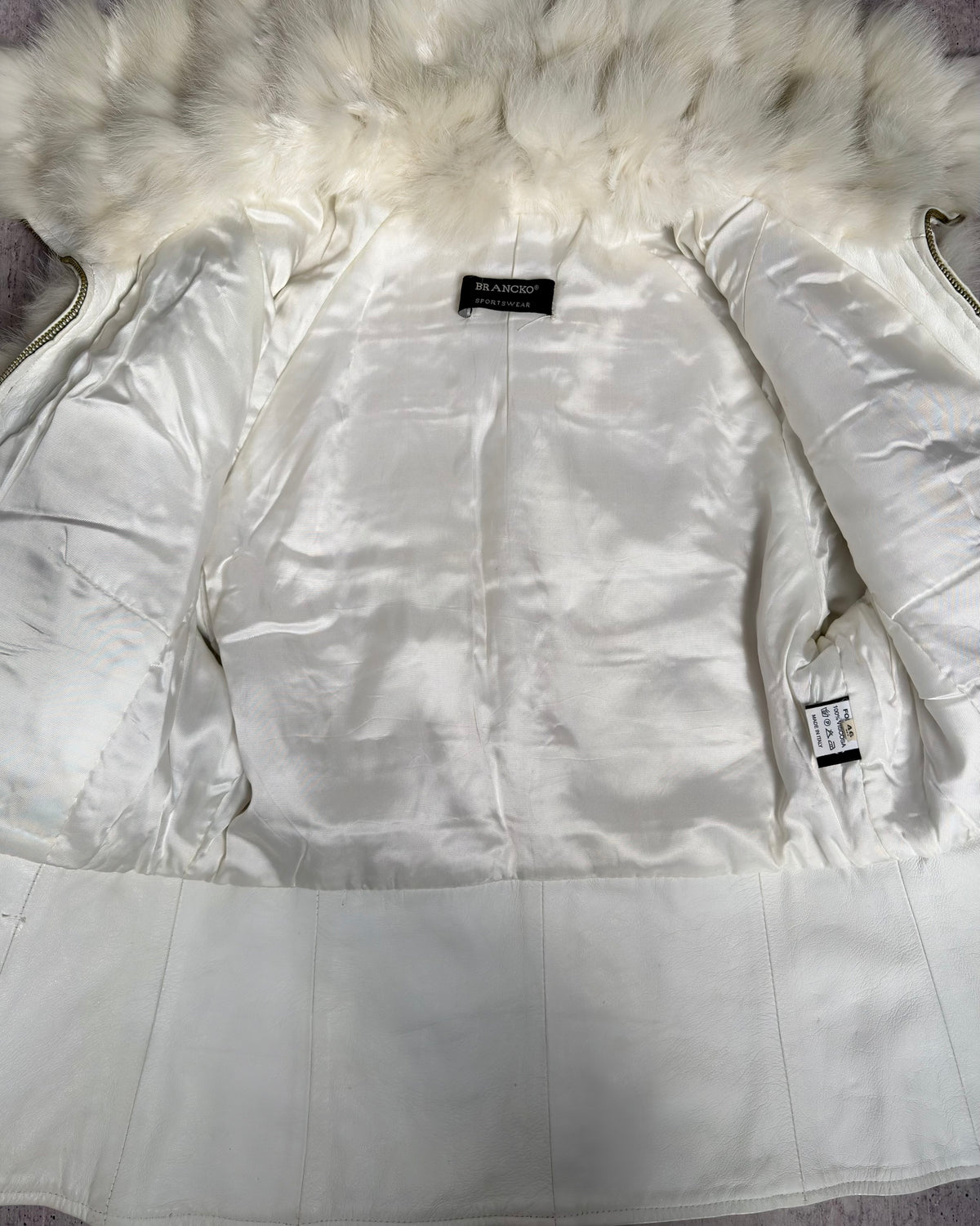 Vintage Fur Leather Jacket — M