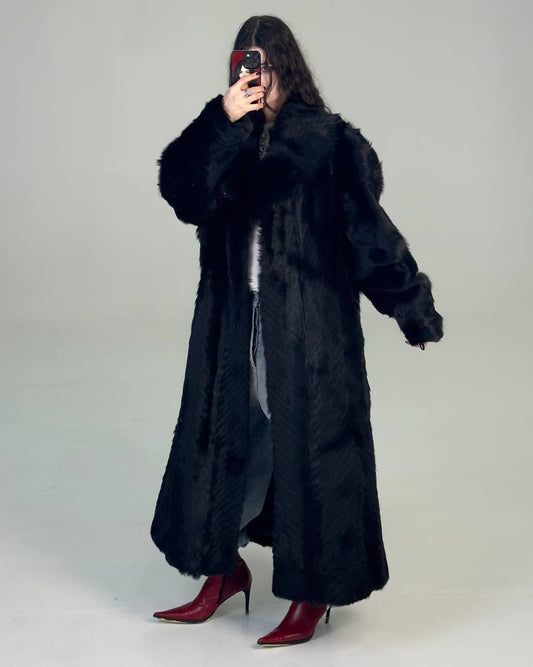 Vintage Long Black Fur Coat