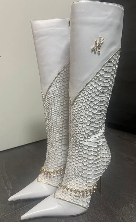 Hamlet Couture Italian Python Boots — 37/38 & 38/39