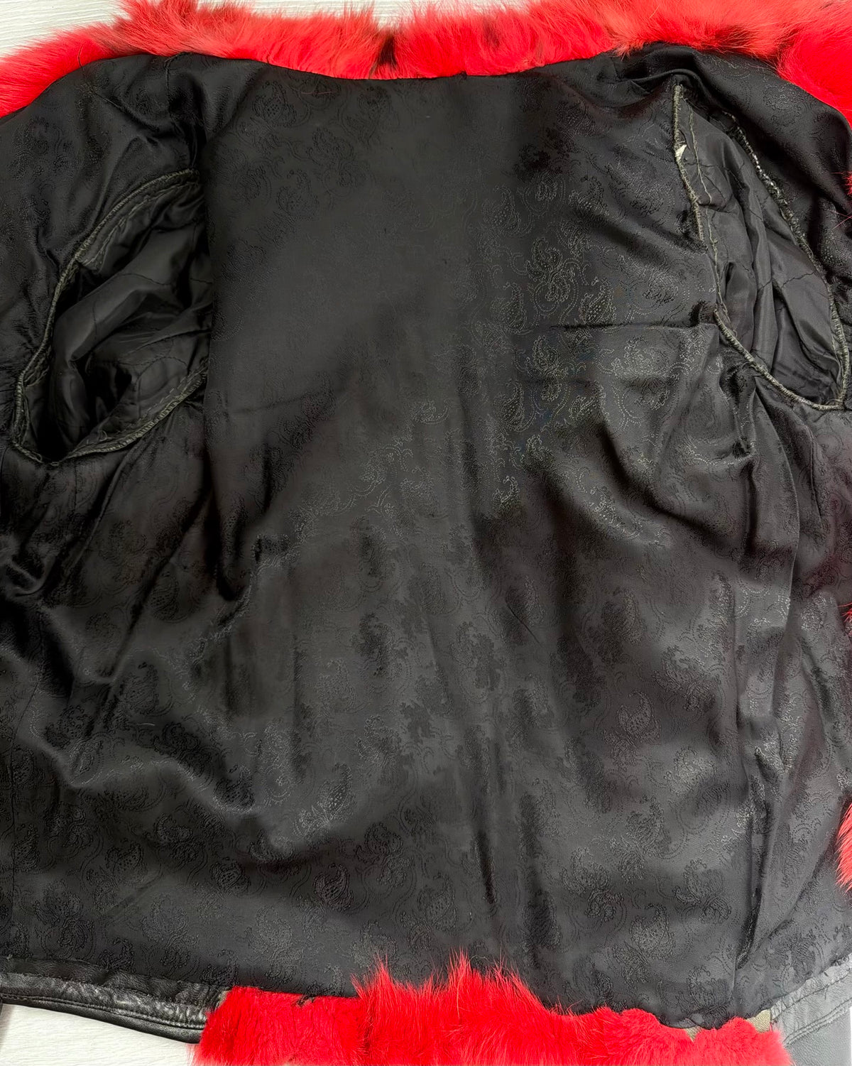 Vintage Fur Leather Jacket — M/L