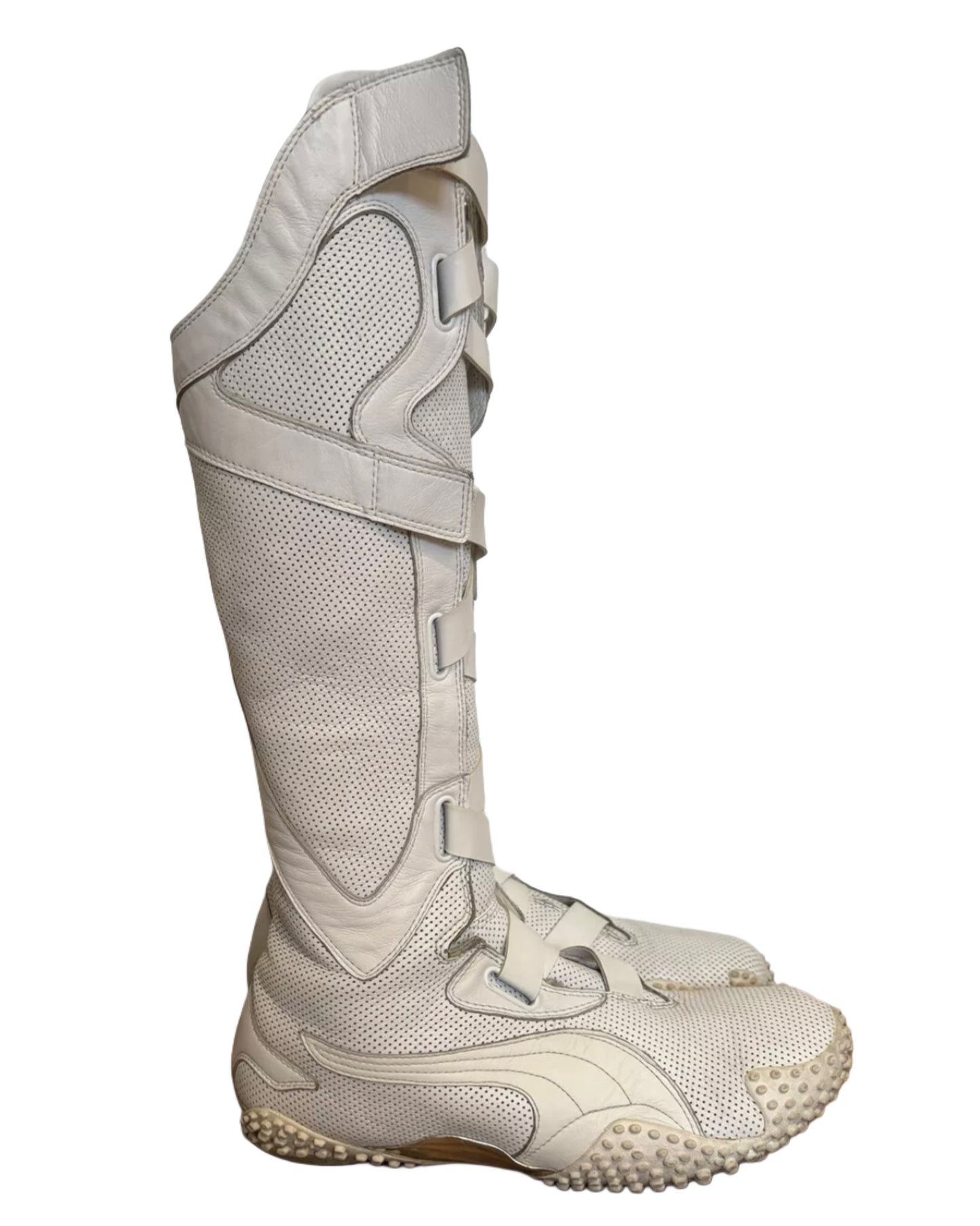 Rare Y2K Puma Mostro Alto White Vintage Knee High Boxing Boots US9.5/10 — 40/41EU