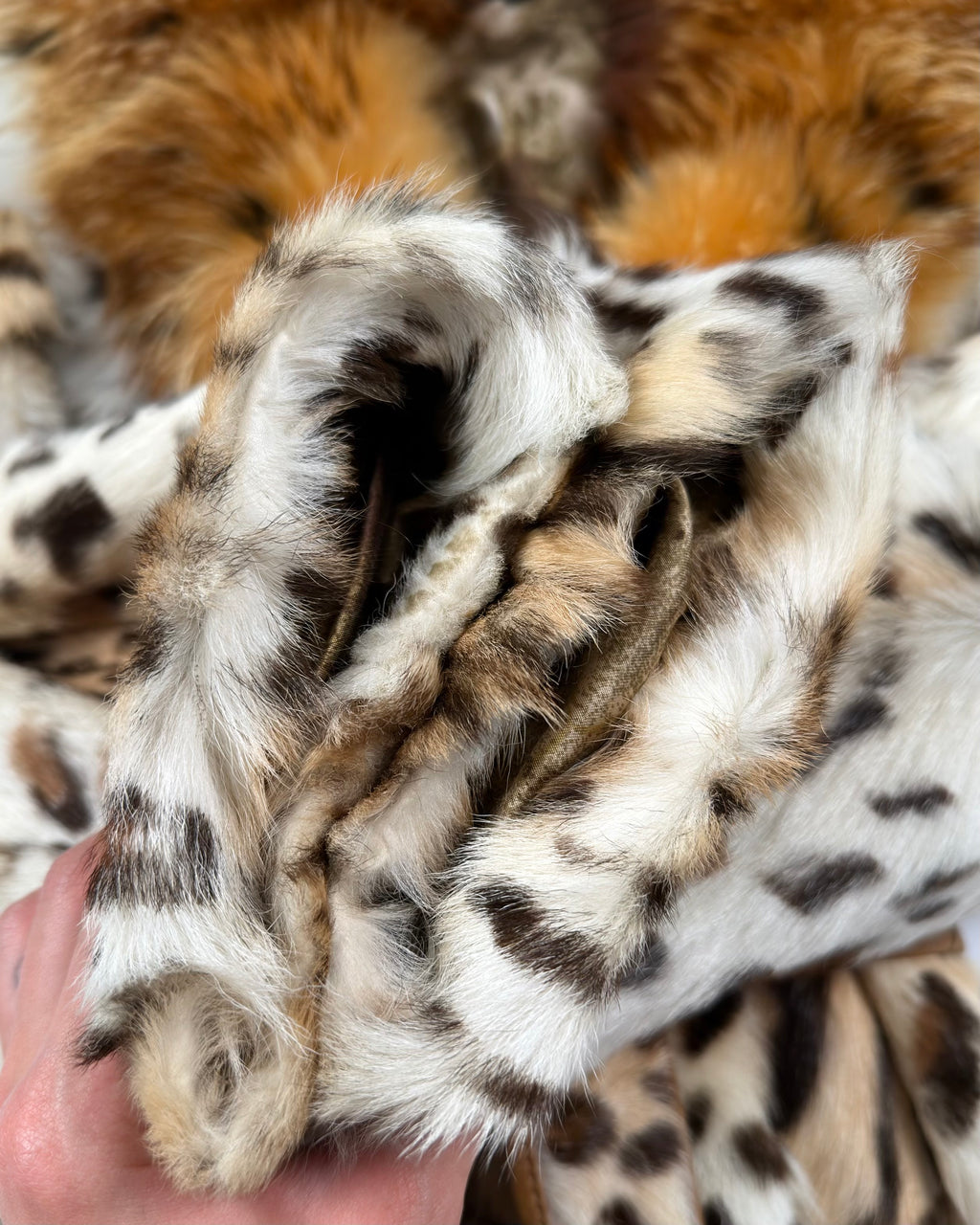 Vintage Leopard Print Jacket with Fox Collar — S/M