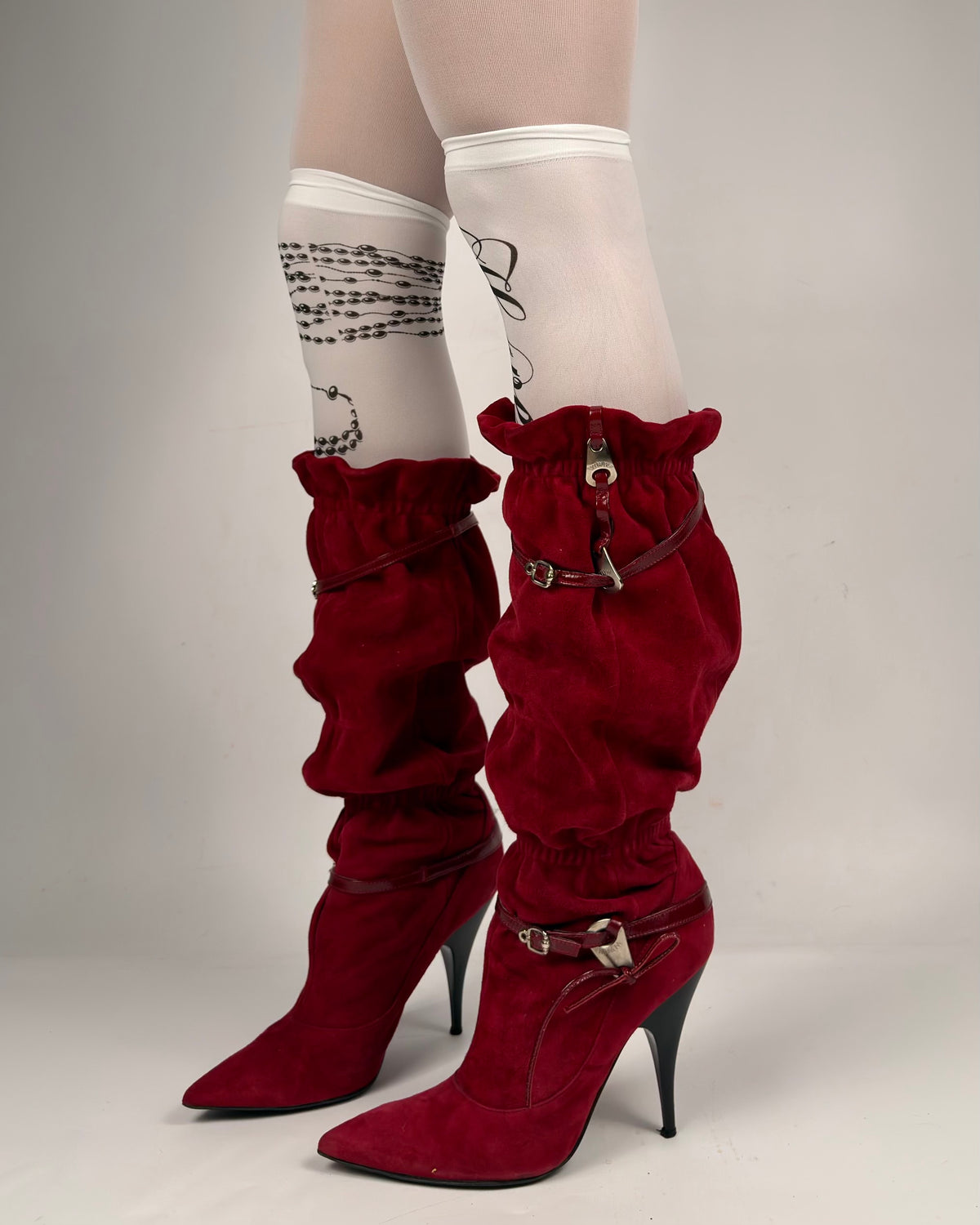 Vintage Italian Suede Slouch Boots — 39