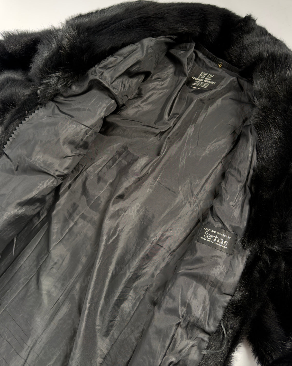 Vintage Long Black Fur Coat — M/XL