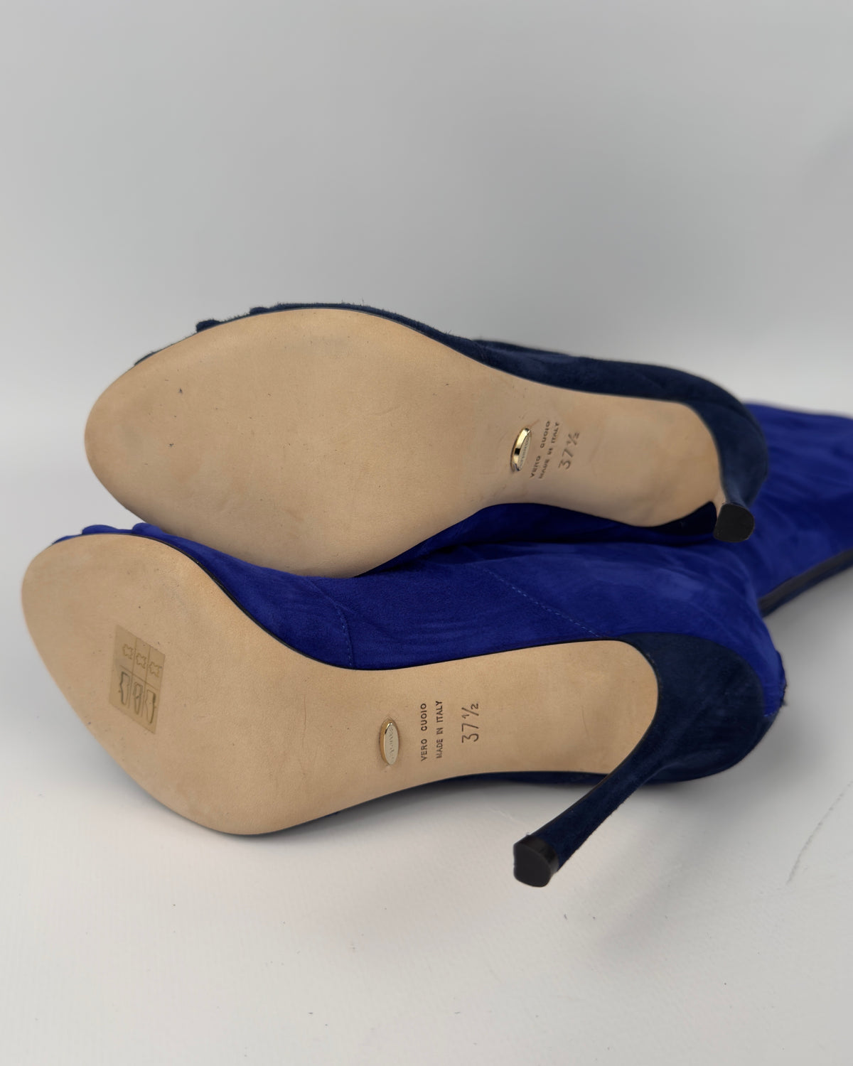 Sergio Rossi Dual-Blue Gladiator Heels — 37.5/38