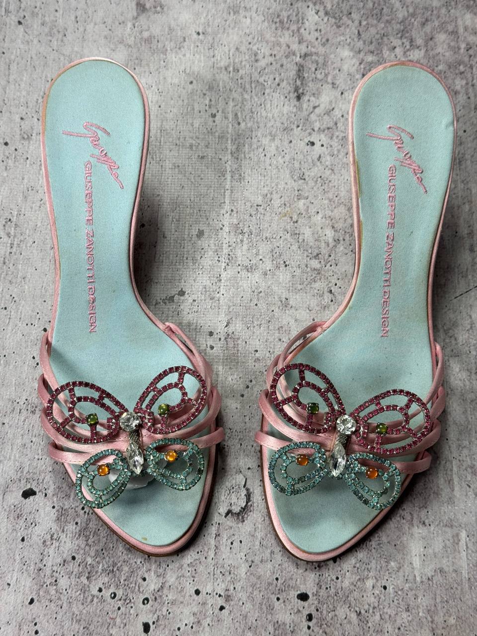 Giuseppe Zanotti S/S 2001 Butterfly Pastel Heels 36/37 - NEVER WORN