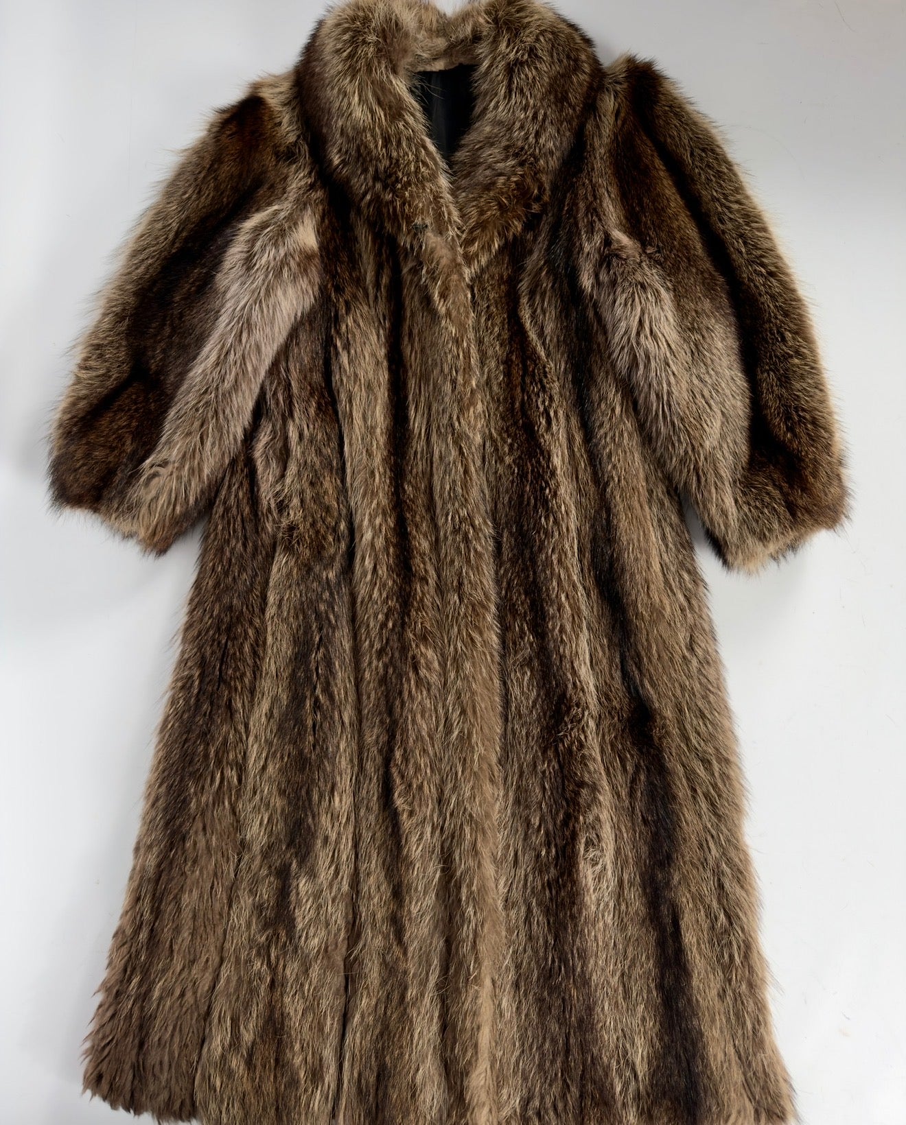 Vintage Long Brown Fur Coat — M/L