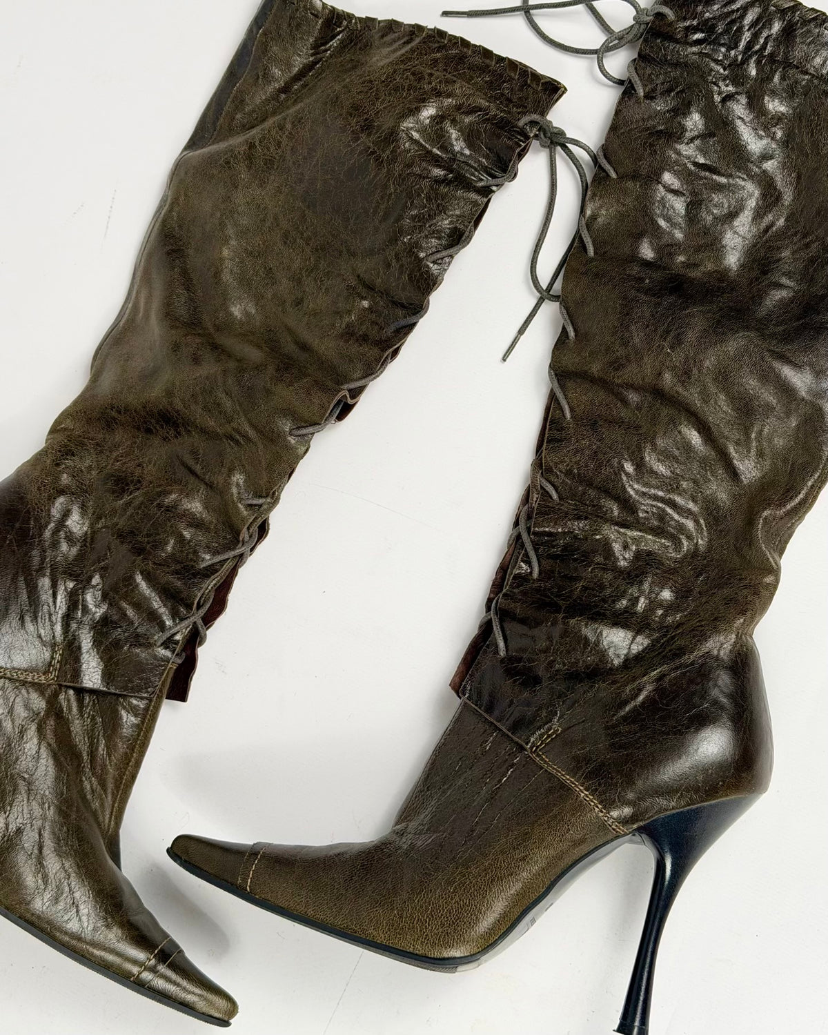 Vintage Italian Lace Up Boots — 38