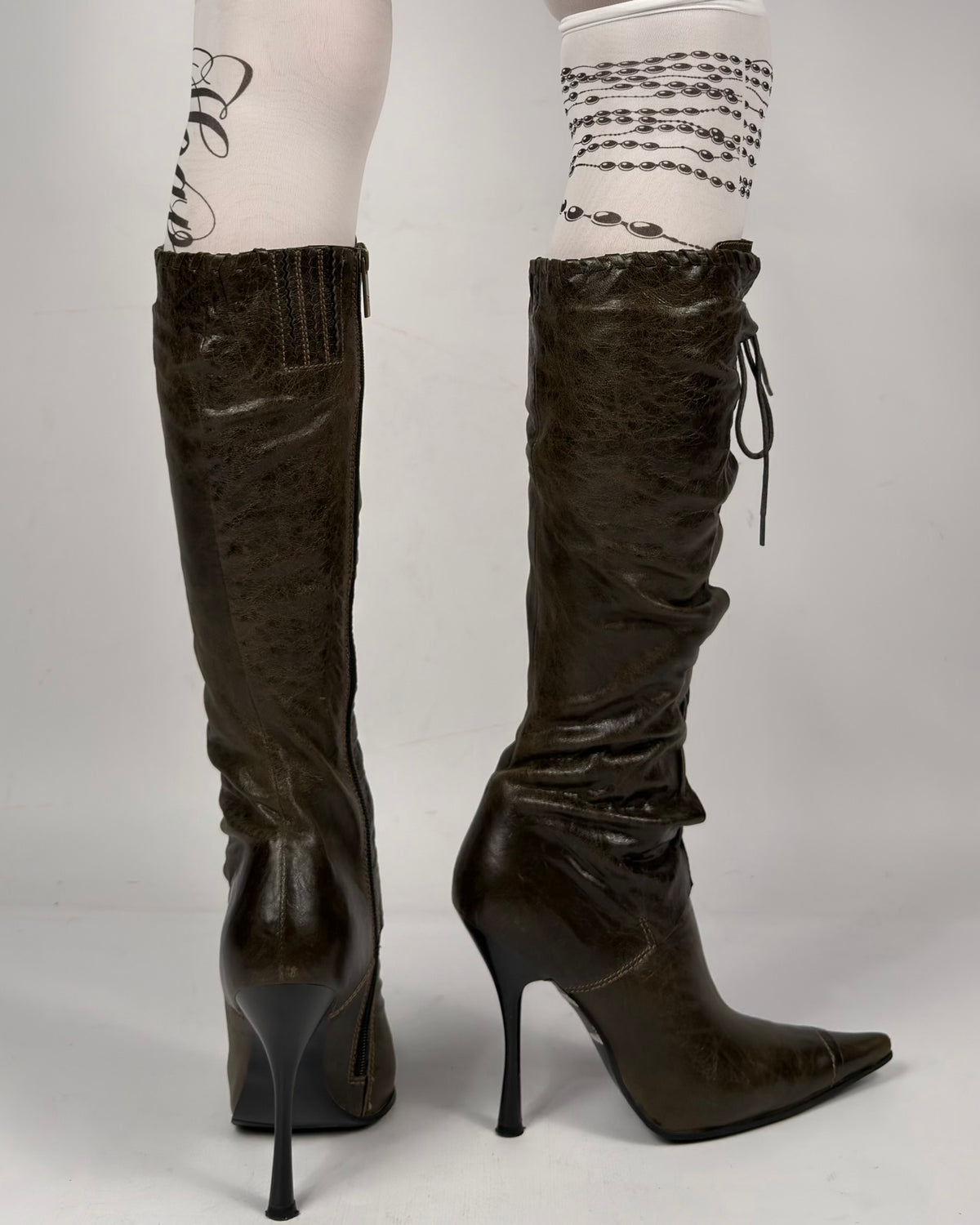 Vintage Italian Lace Up Boots — 38