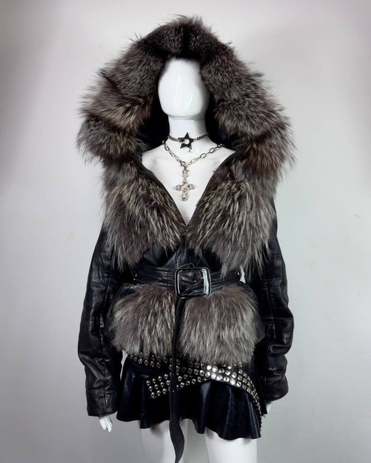 Vintage Fur Leather Jacket