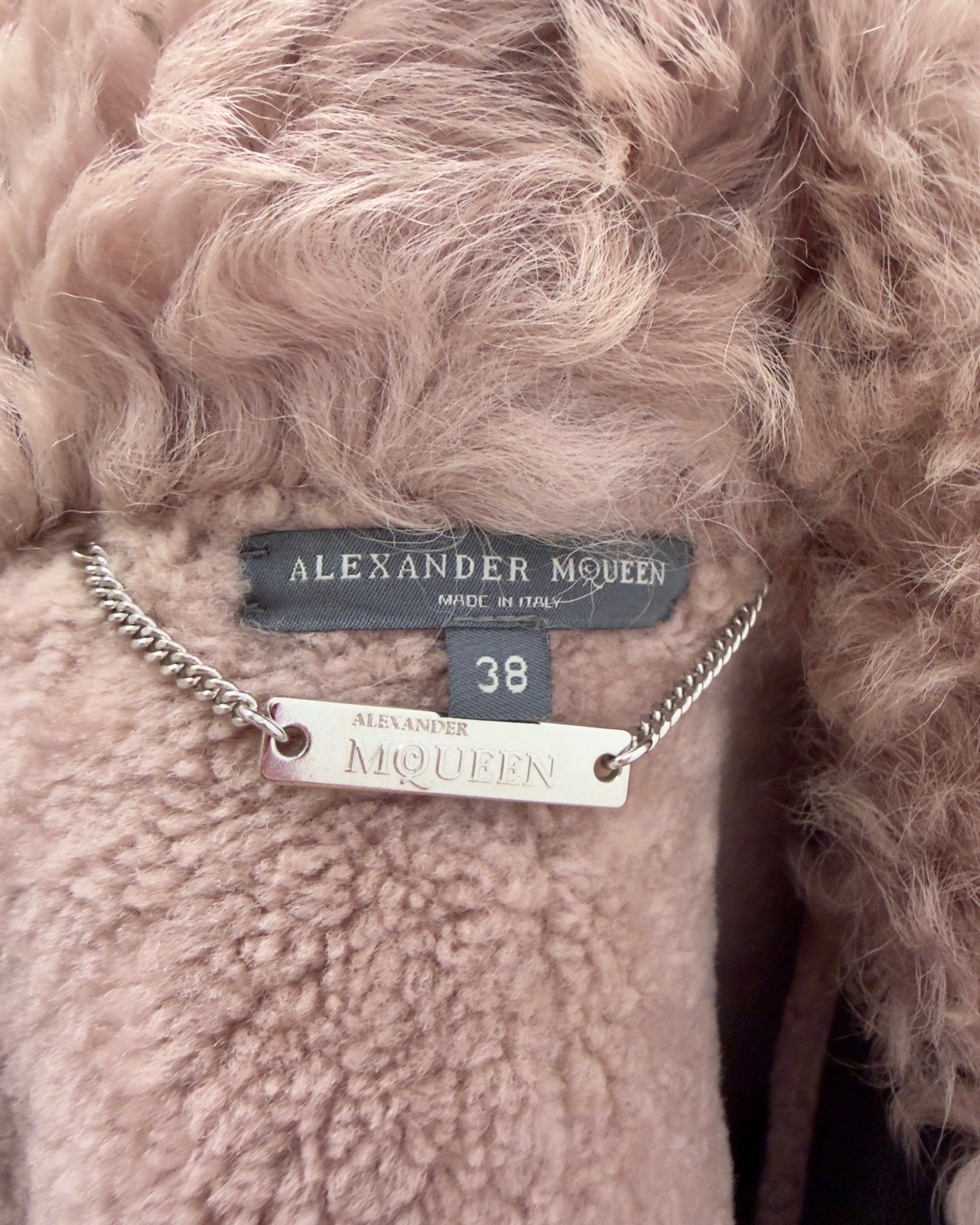 Alexander McQueen F/W 17-18  Fur Leather Runway Moto Jacket XXS-S