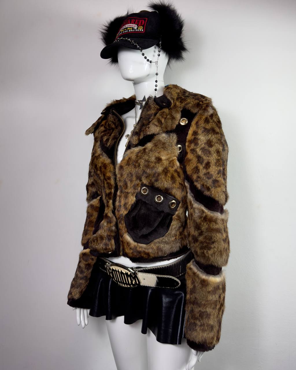 Vintage Fur Leather Jacket XS/M