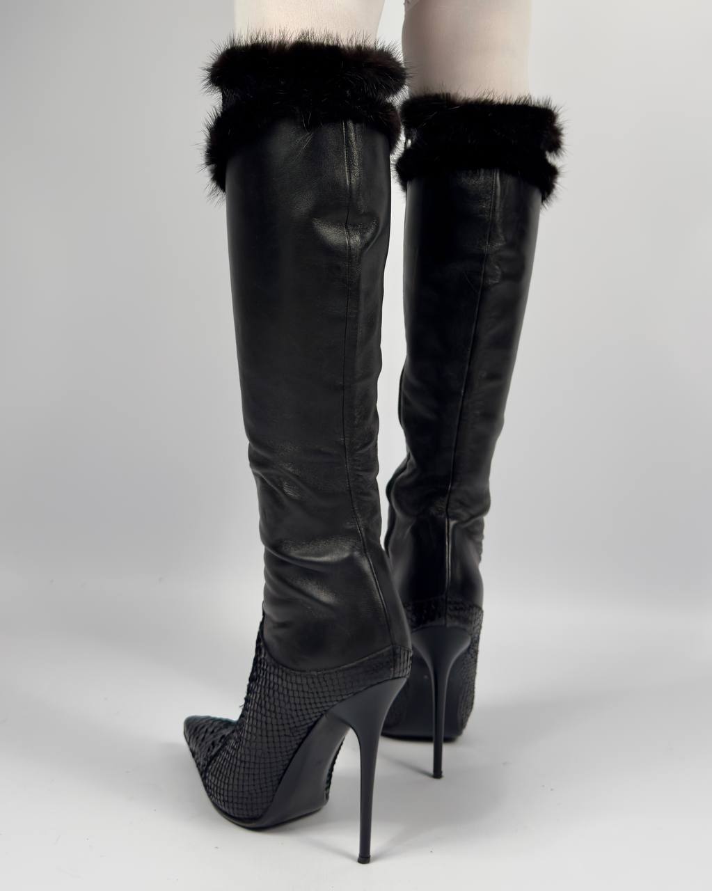 Vintage Italian Roberto Boticceli Python Leather Boots — 37/37.5