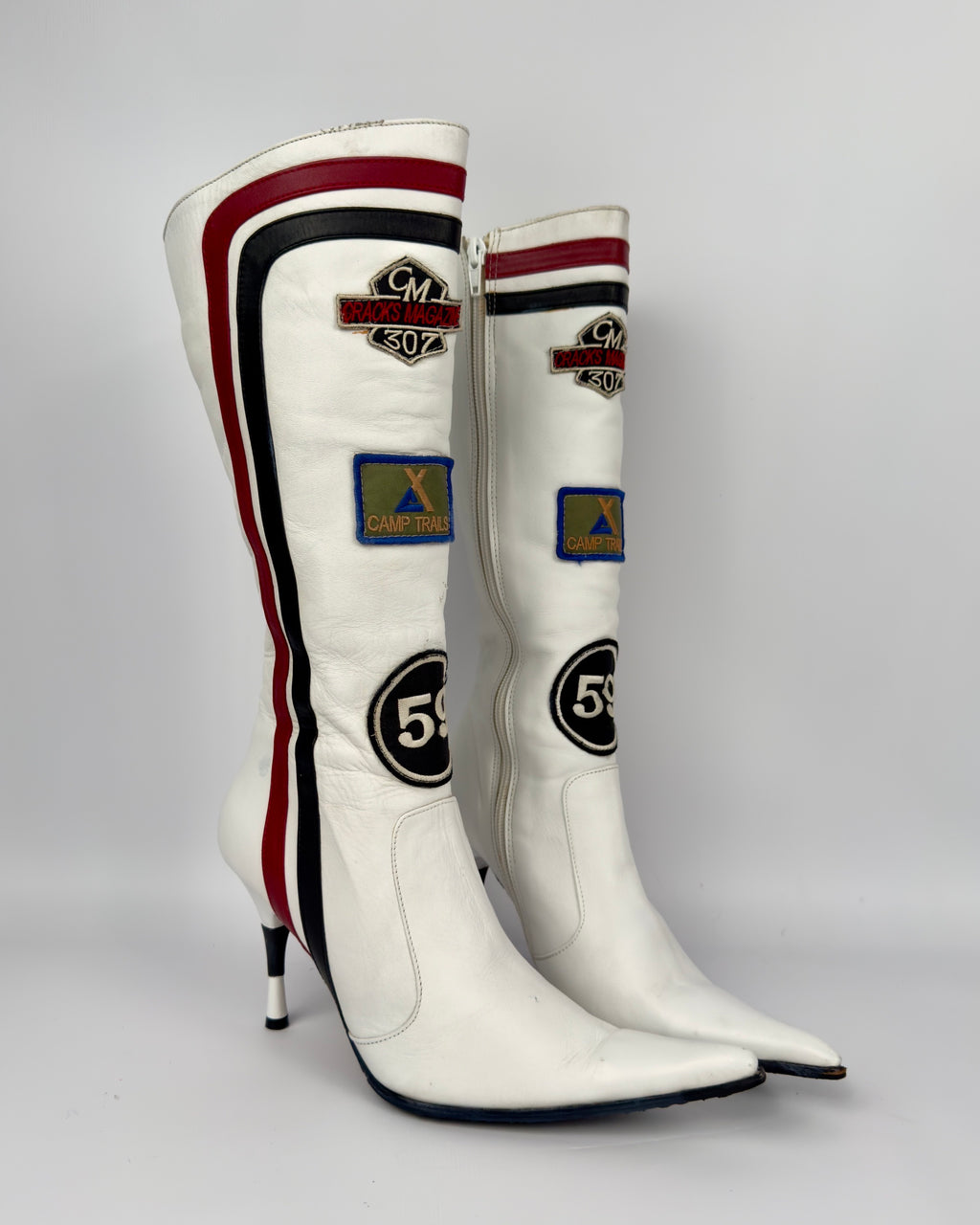 Vintage Italian Racing Boots — 38