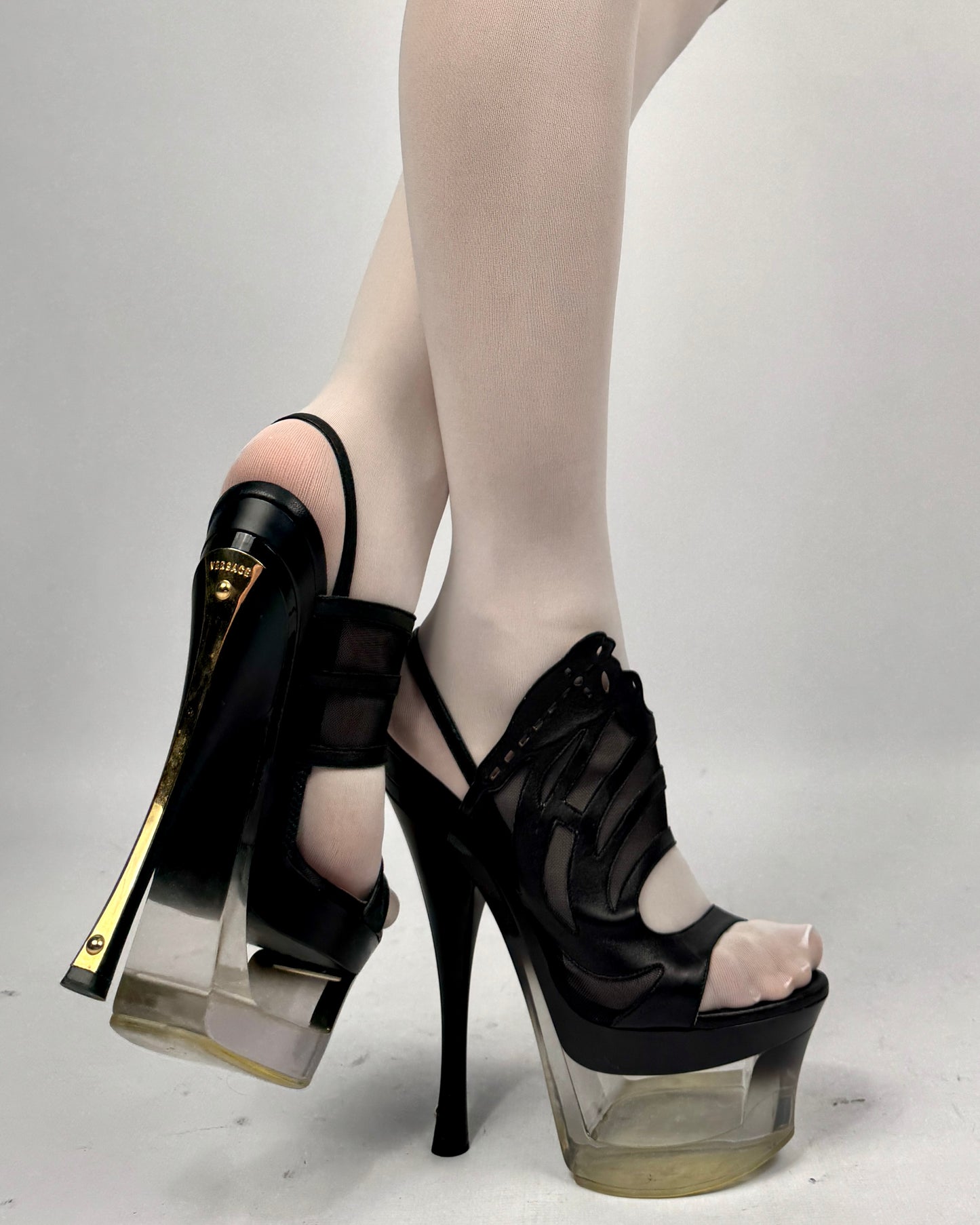Versace S/S 2012 Runway Lucite Platform Heels — 38/38.5