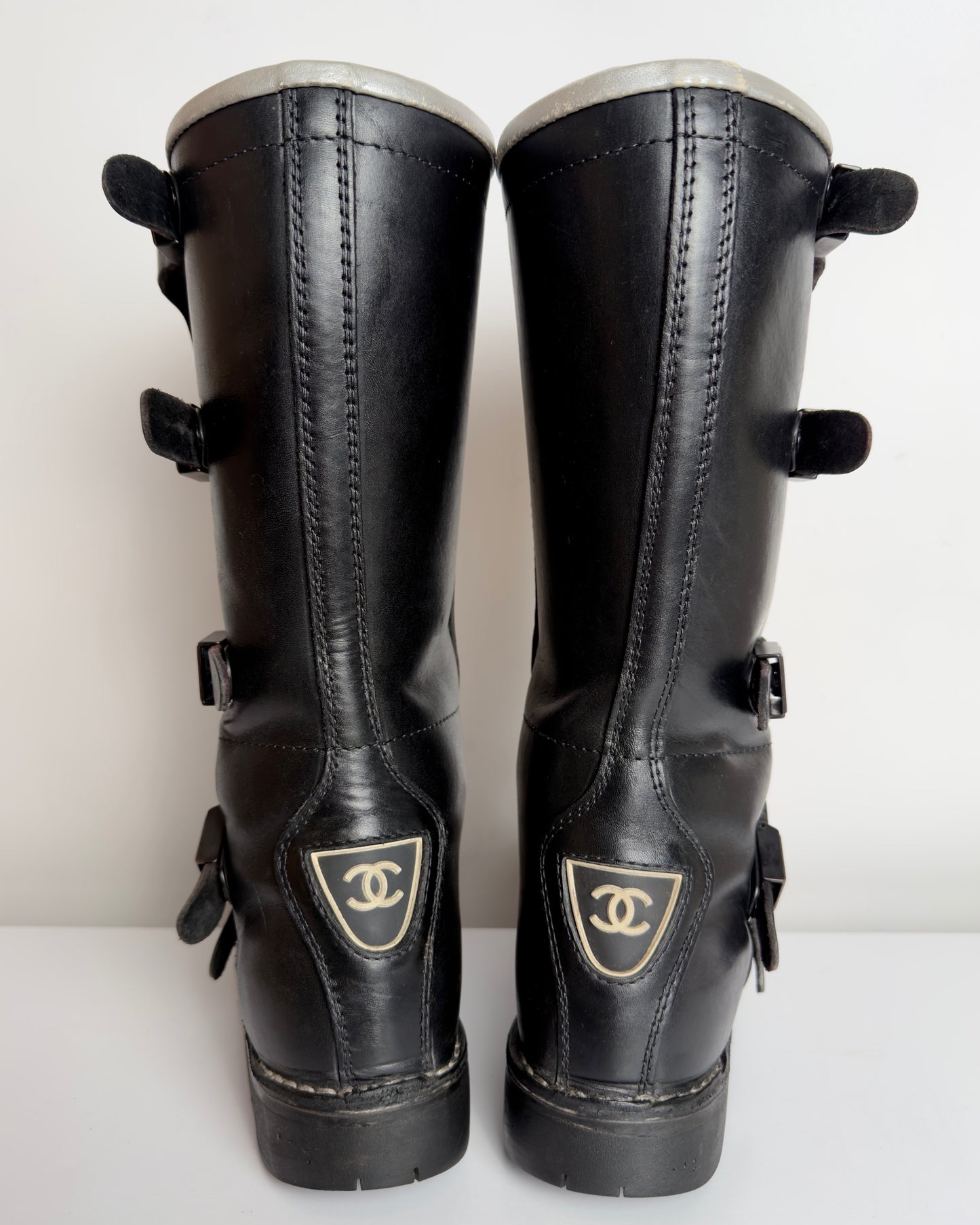 Chanel FW 2003 Moto Biker Boots — 37