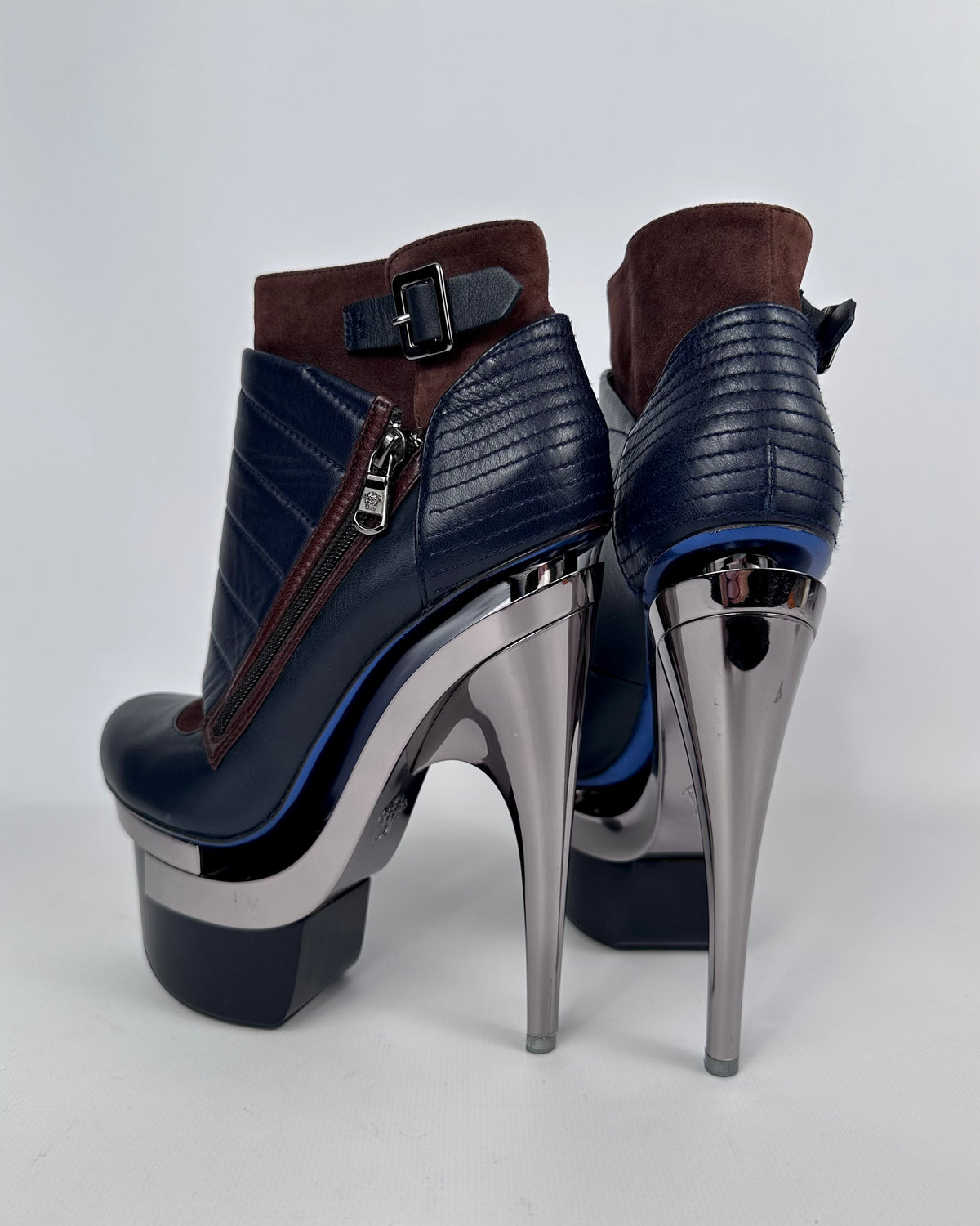 Versace 2010 Triple Platform Booties — 39