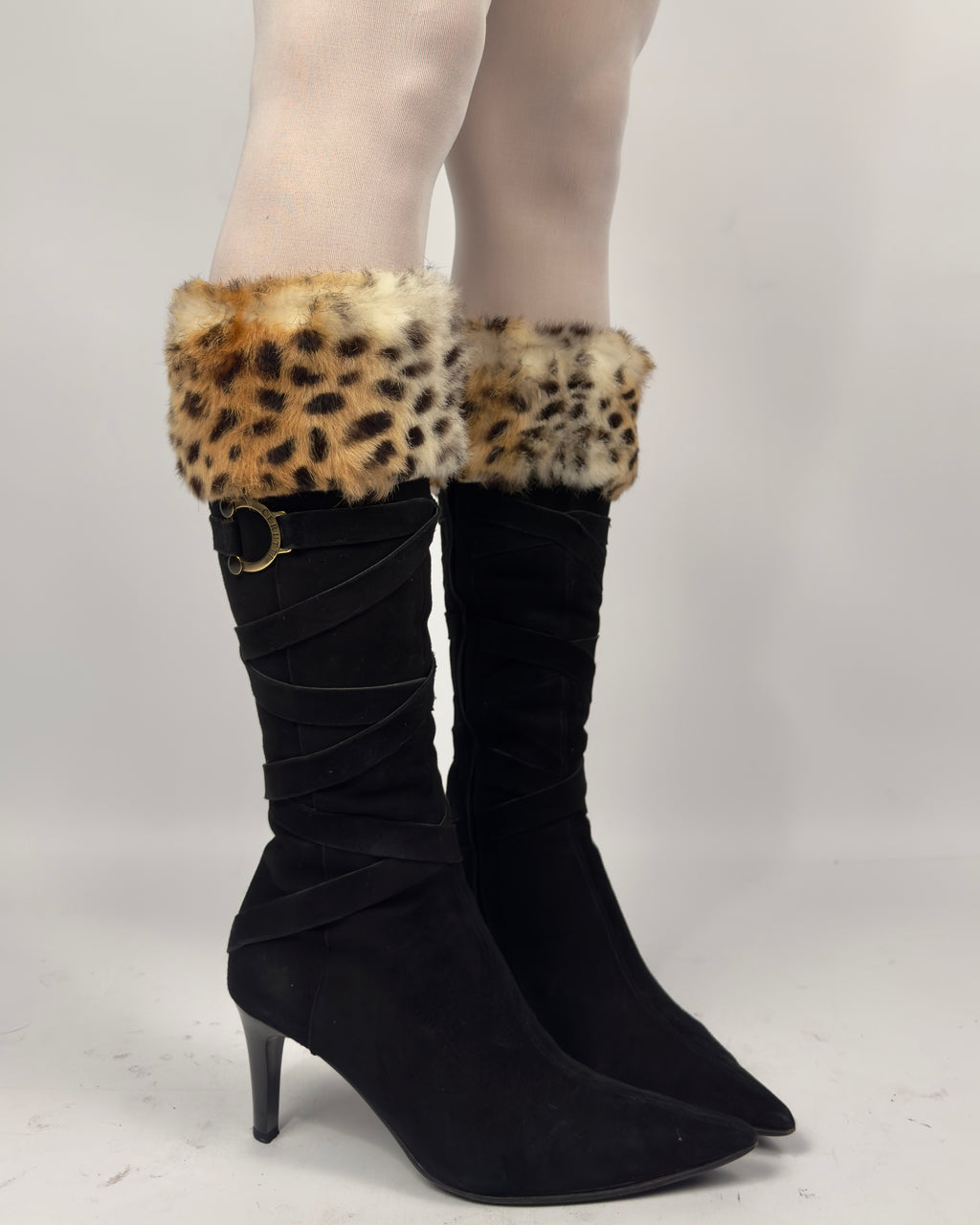 Vintage Italian Suede Fur Boots — 38/38.5