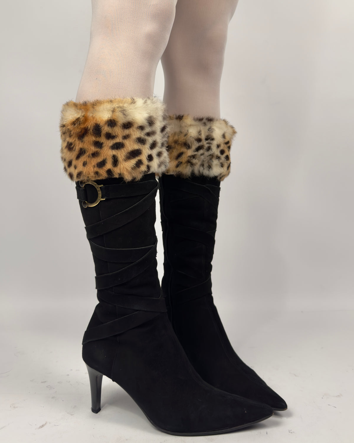 Vintage Italian Suede Fur Boots — 38/38.5