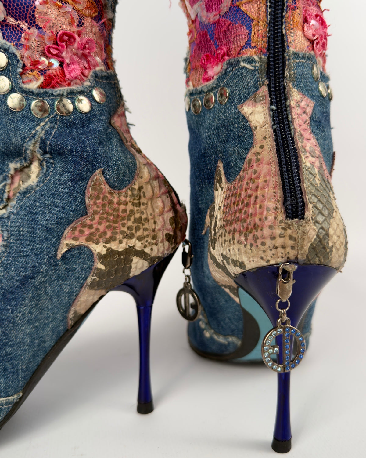 El Dante’s Couture Vintage Denim Boots