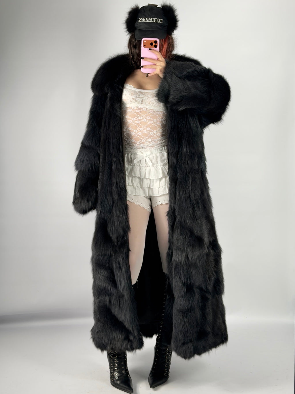 Vintage Fox Fur Lightweight Fluffy Coat — S/XL