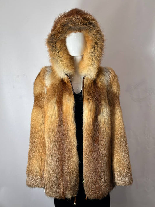 Vintage Hooded Fox Jacket