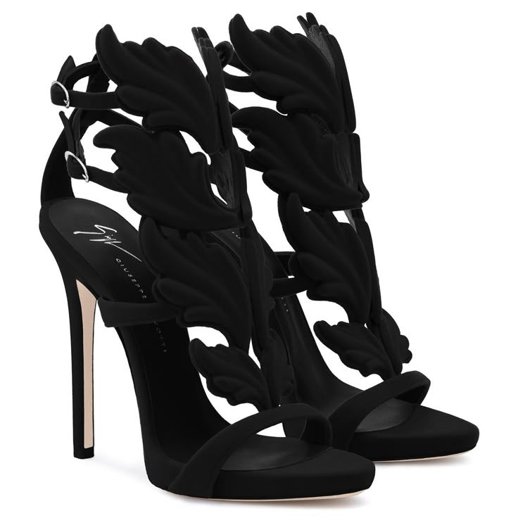 Giuseppe Zanotti Cruel Summer Black Velvet Heels — 38