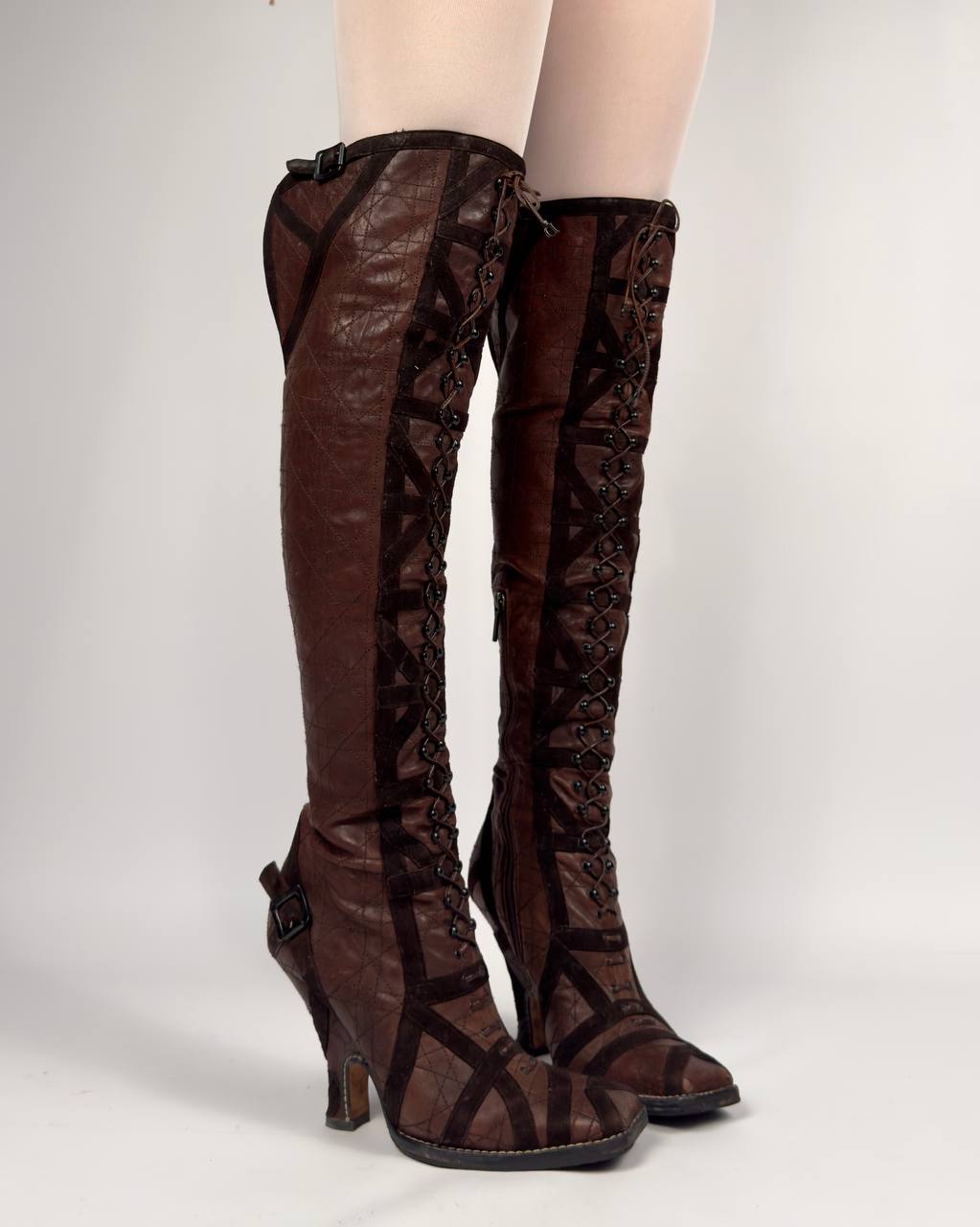 Dior Galliano 00s Leather Boots — 38.5