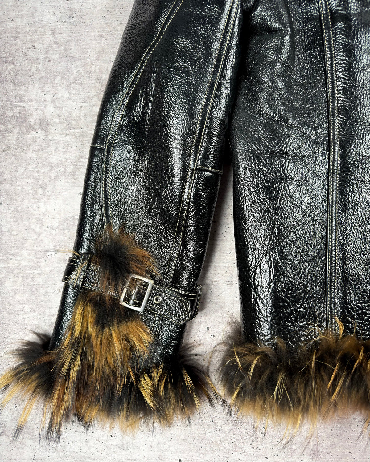Vintage Fur Shearling Leather Jacket — L