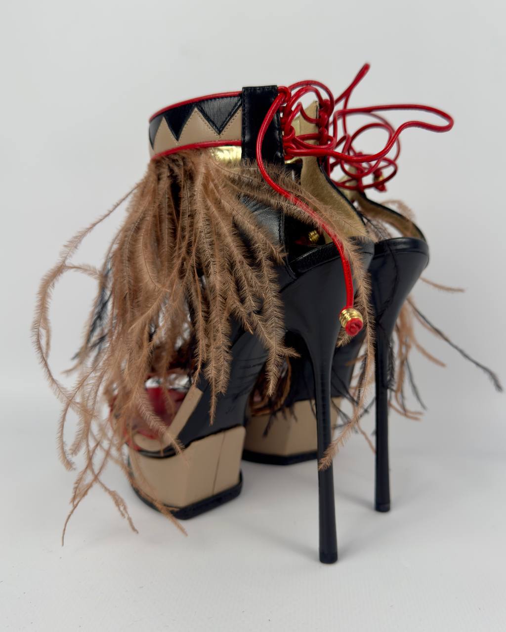 Dsquared Rare Ostrich Feather Heels — 37