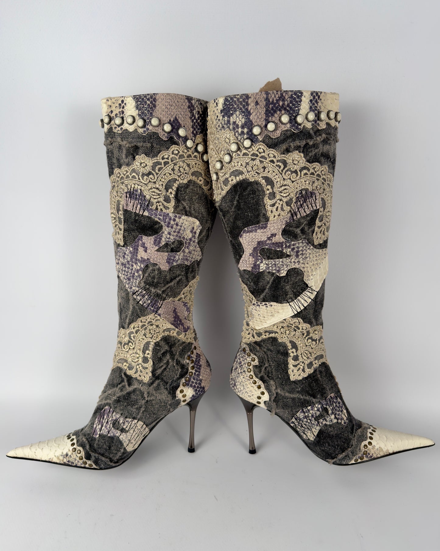 El Dante’s Vintage Denim Boots — 38/39