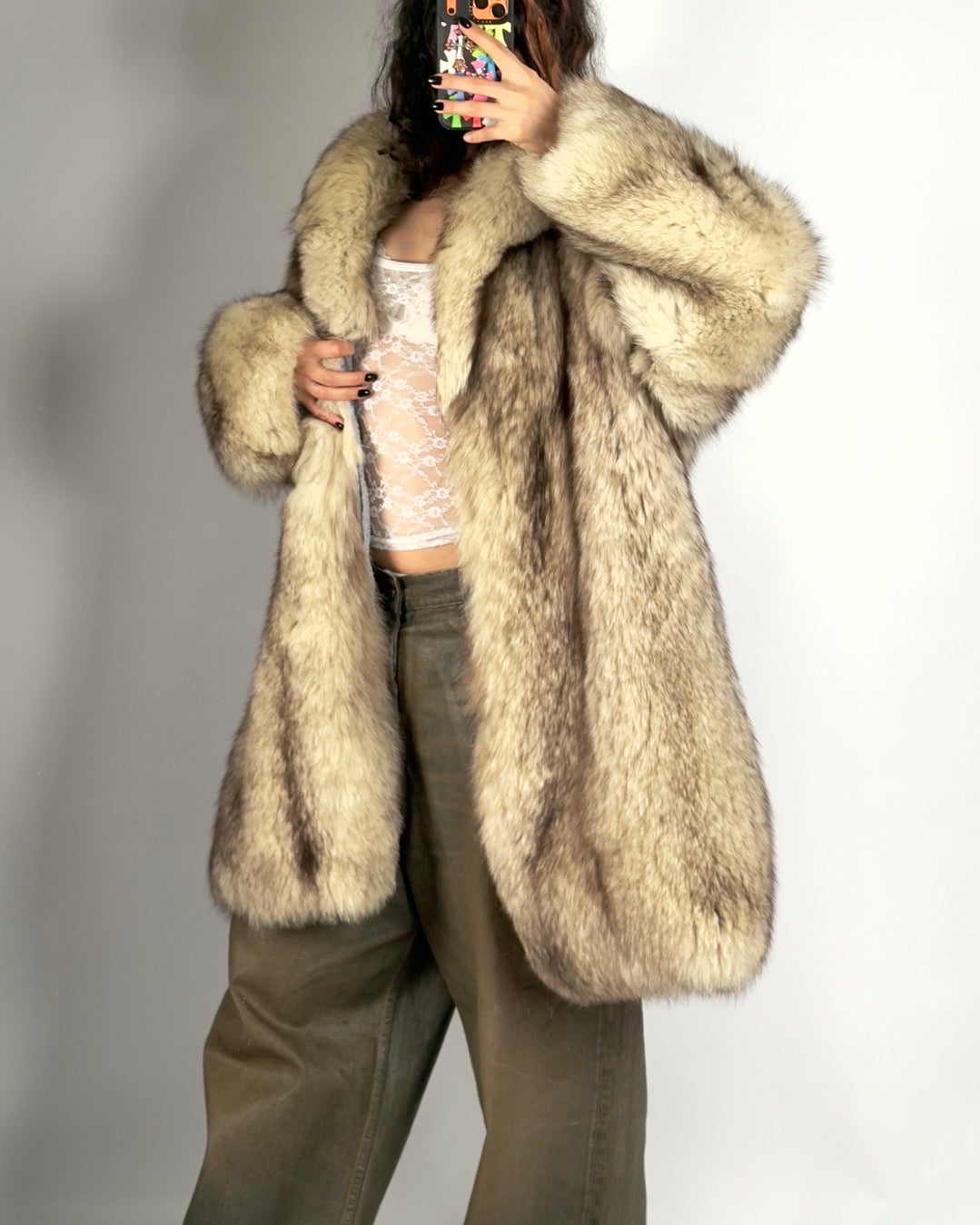 Vintage Arctic Fox Luxurious Fluffy Fur Coat