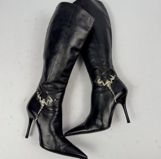 Cesare Paciotti Vintage Italian Scorpion Leather Boots — 37