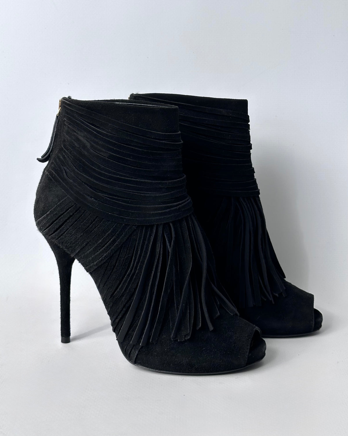 Gucci Becky Fringe Booties — 36.5