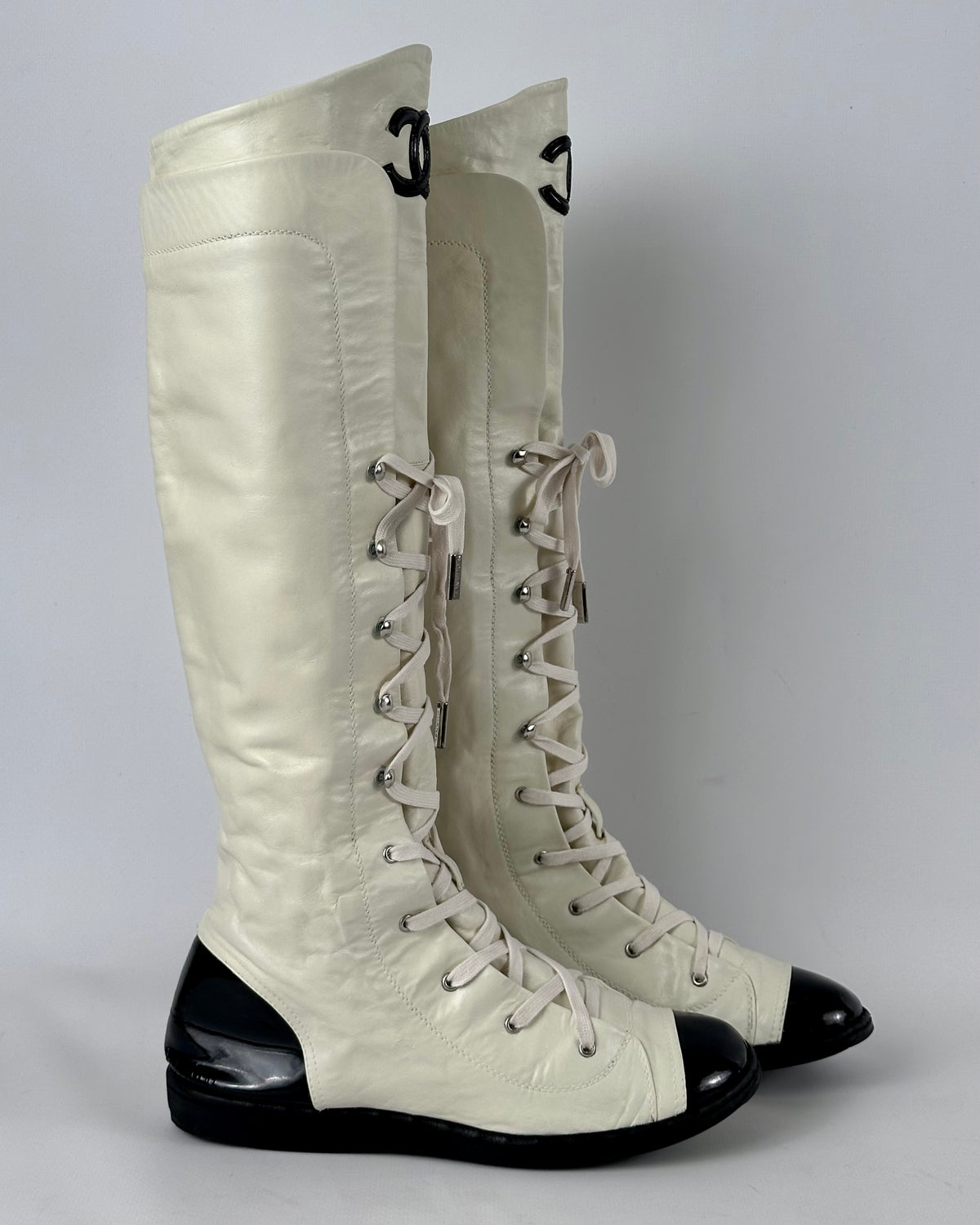 Chanel Vintage Leather Boots — 38