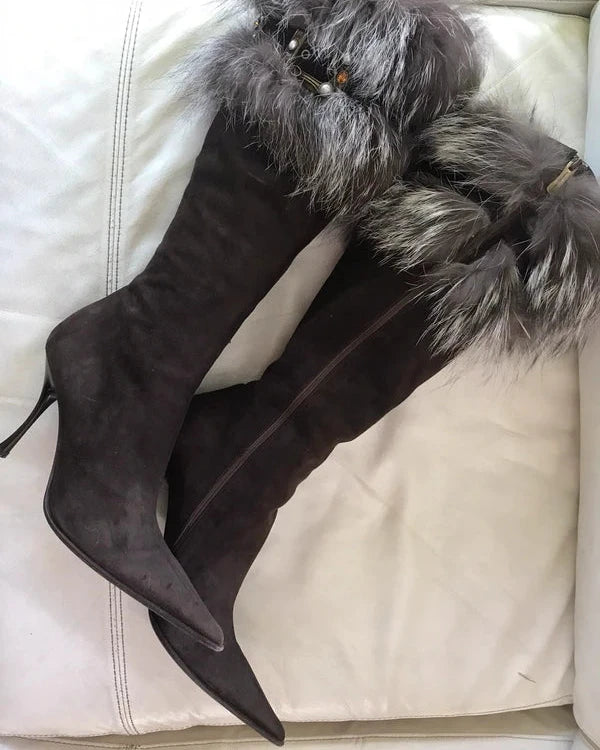 Gianmarco Lorenzi Vintage Fur Boots — 40