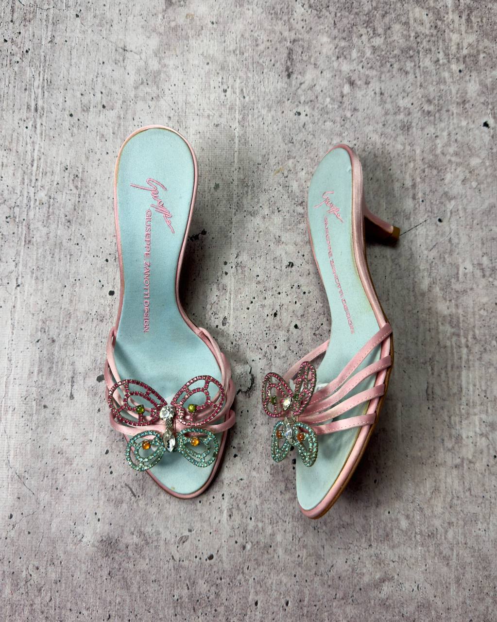 Giuseppe Zanotti S/S 2001 Butterfly Pastel Heels 36/37 - NEVER WORN
