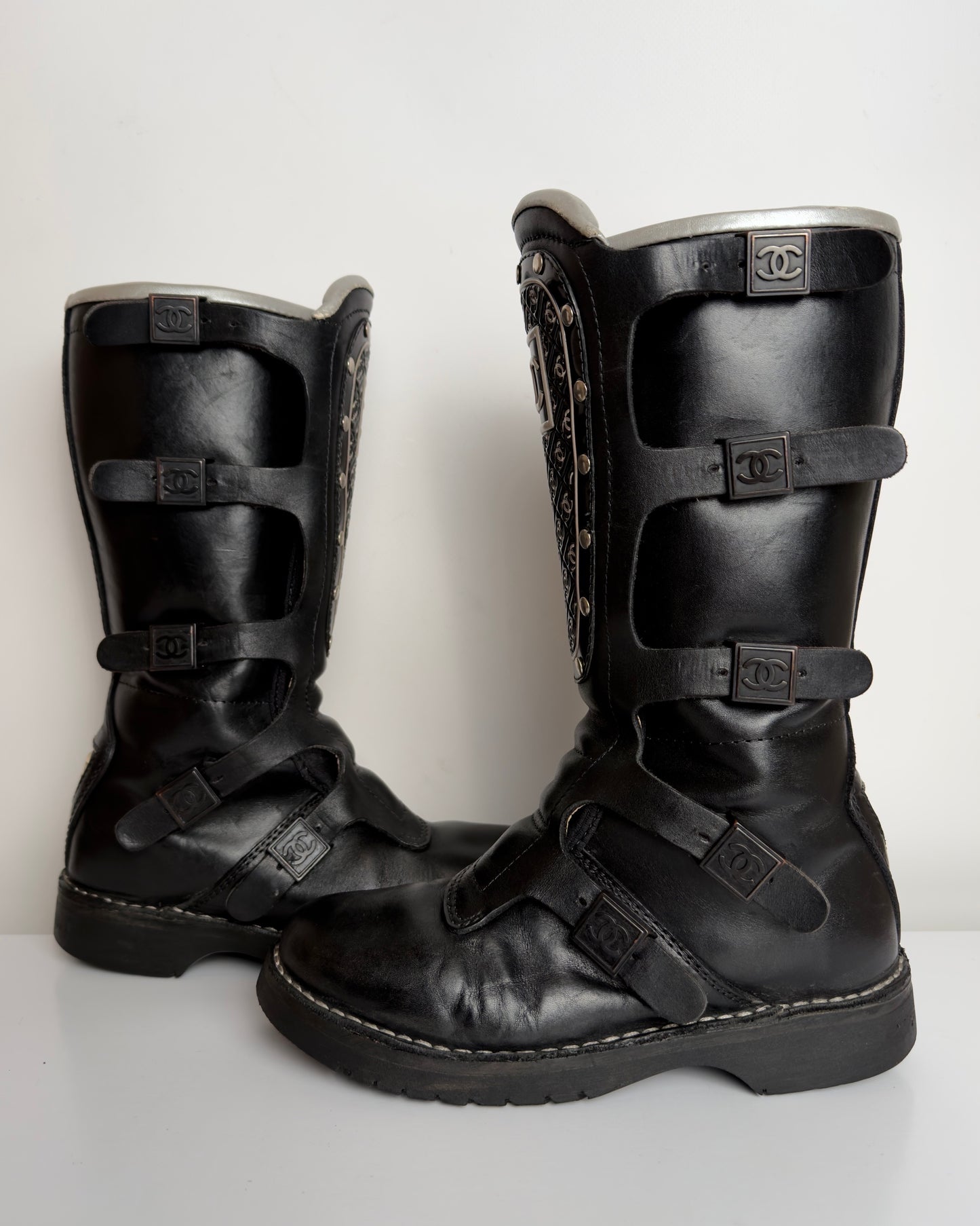 Chanel FW 2003 Moto Biker Boots — 37